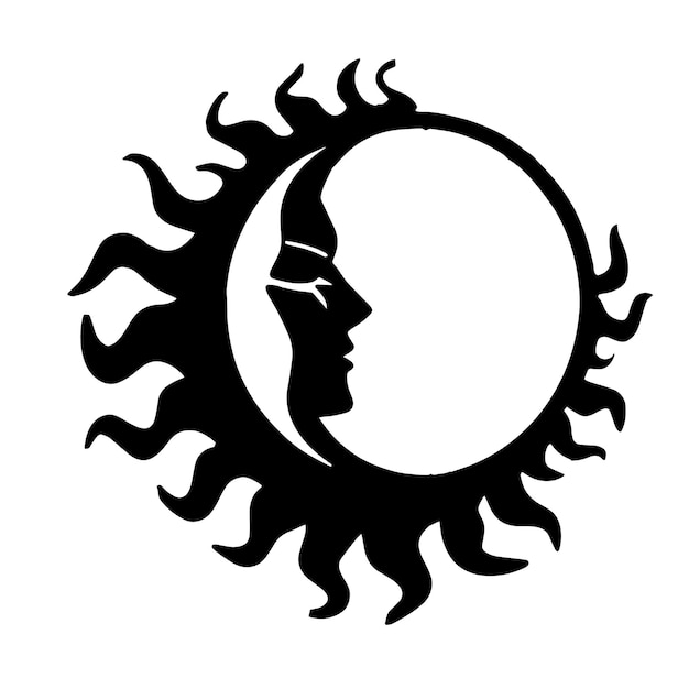 Vecteur le soleil et la lune découpés au laser svg