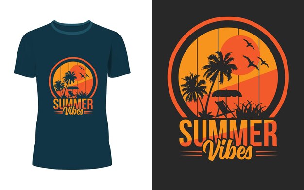 Vecteur le soleil mélangé à un petit ouragan dessin de t-shirt d'été