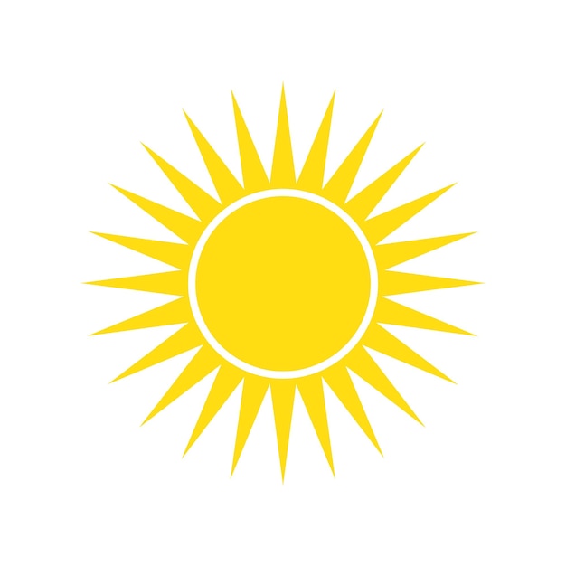 Soleil pointu. Image d'illustration de pictogramme d'icône de vecteur de soleil isolé sur fond blanc