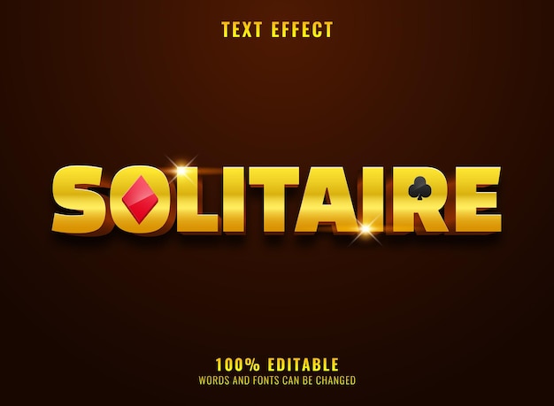 Solitaire Doré Avec Effet De Texte Diamant Et Club