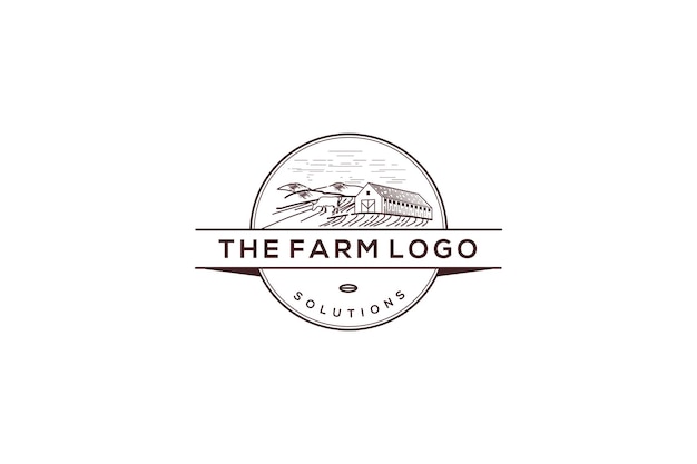 Vecteur solution de modèle de logo pour une ferme