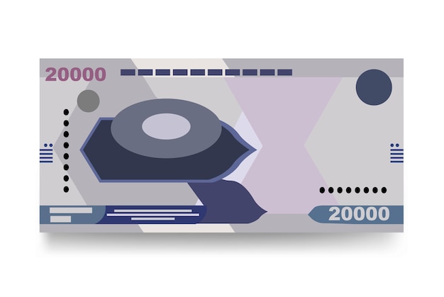 Vecteur somme de l'ouzbékistan illustration vectorielle ensemble d'argent ouzbek billets de banque papier-monnaie 20000 uzs
