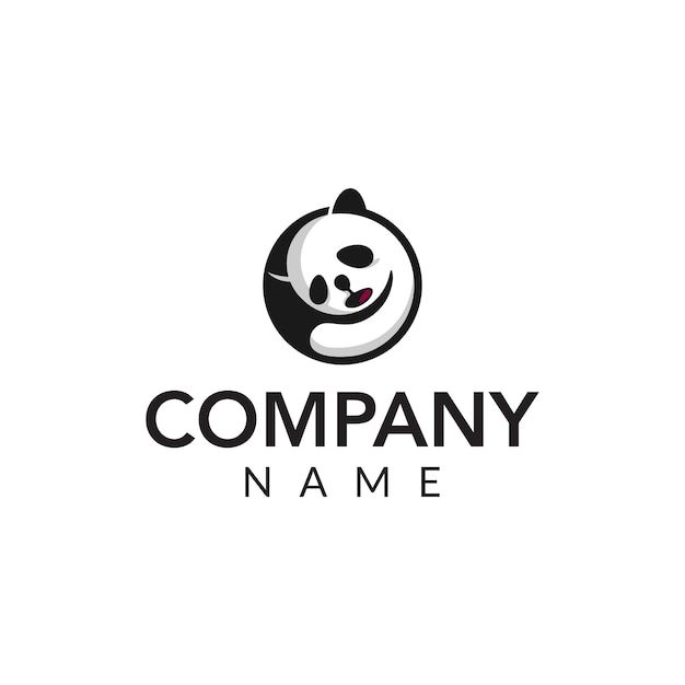 Sommeil Panda Vector Logo Icône Illustration