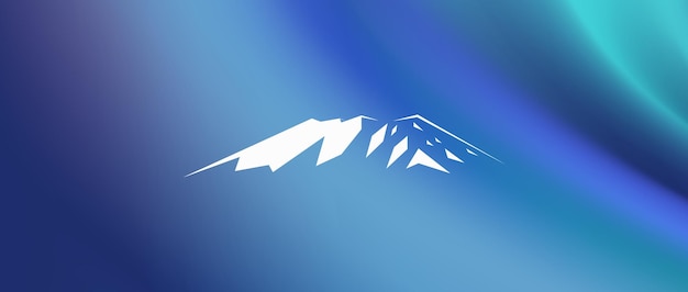 Vecteur le sommet des montagnes enneigées du kilimandjaro logo arrière-plan bleu