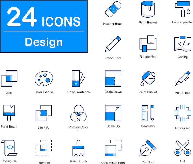Ce sont 24 belles petites icônes vectorielles d'interface de conception parfaite de pixels