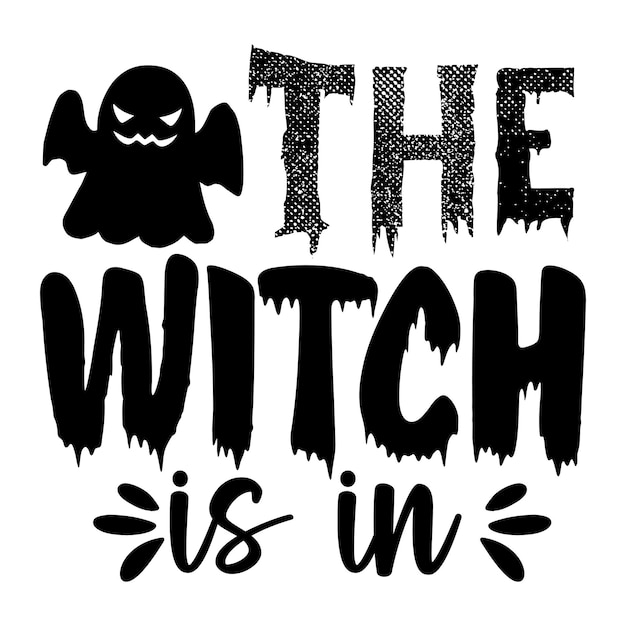 La sorcière est en SVG noir et blanc