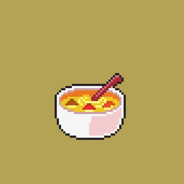 Soupe De Légumes Dans Un Style Pixel Art