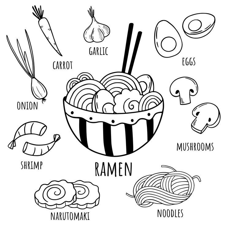 Vecteur soupe de nouilles ramen asiatiques. cuisine traditionnelle japonaise asiatique. soupe de ramen japonaise traditionnelle dans un bol