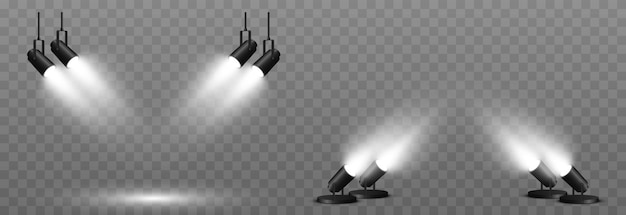 Sources de lumière vectorielles Lumière provenant d'un projecteur png Éclairage de studio png Spotlight png