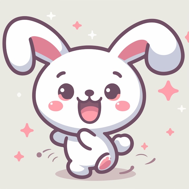 Le sourire de la danse du lapin de style vectoriel