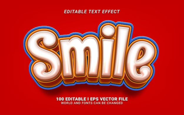 Vecteur sourire effet de texte modifiable