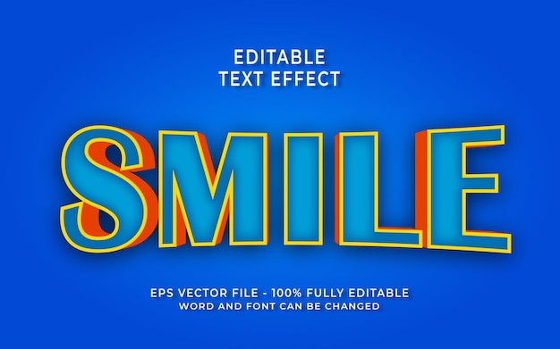 sourire effet de texte modifiable