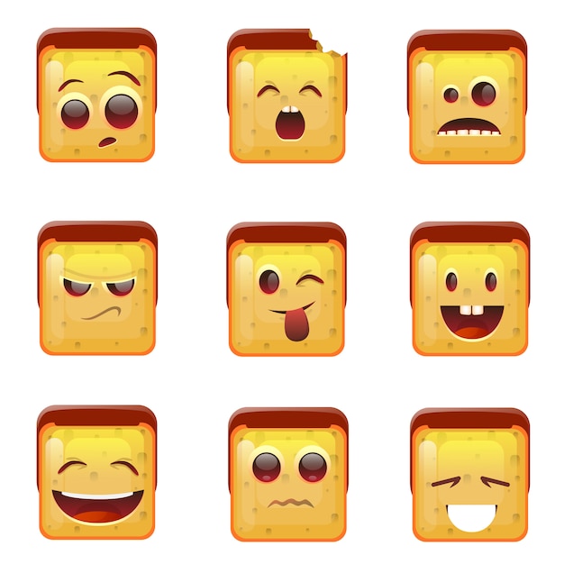 Sourire Emoticon Face icônes positives et négatives