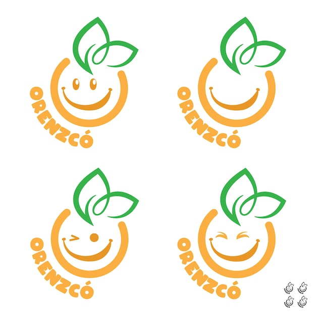 Vecteur sourire orange emotion design logo