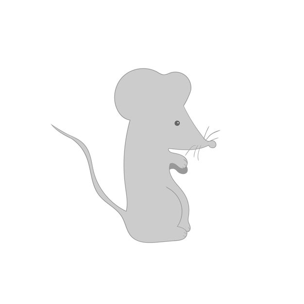 Souris Drôle Mignonne Sur Fond Blanc