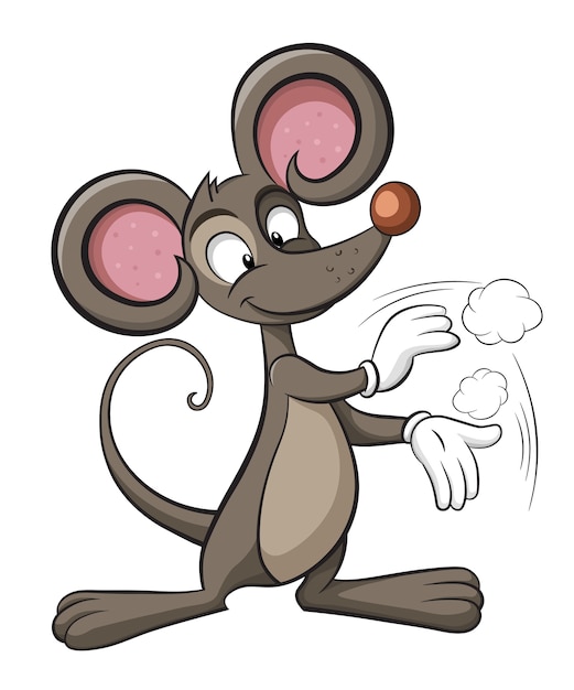 Souris Mignonne Illustration De Nettoyage. Applaudissements De Rats.