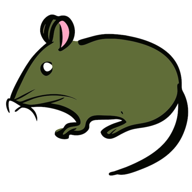 Vecteur souris rat mammifère varmint dessiné à la main dessin animé autocollant icône concept illustration isolée