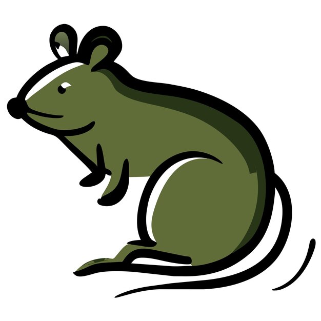 Vecteur souris rat mammifère varmint dessiné à la main dessin animé autocollant icône concept illustration isolée