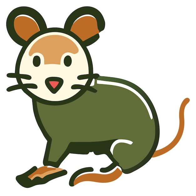 Souris Rat Mammifère Varmint Dessiné à La Main Dessin Animé Autocollant Icône Concept Illustration Isolée