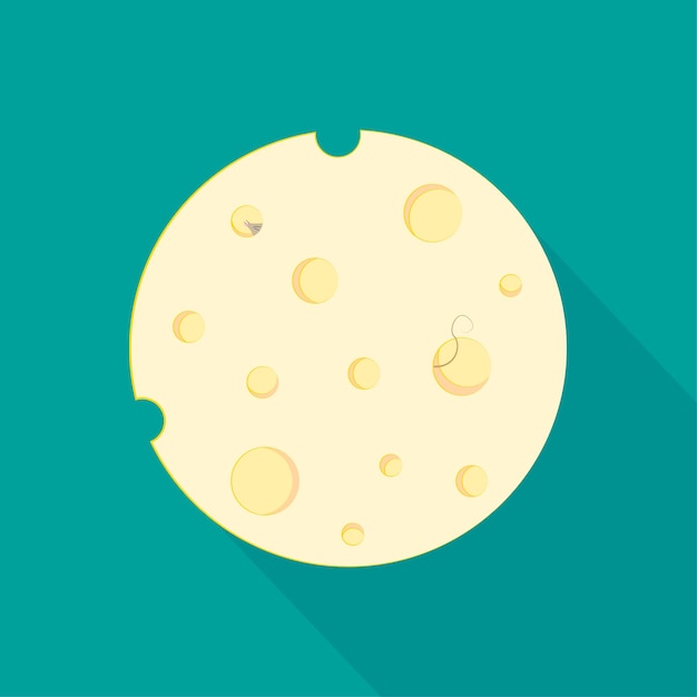 souris ronde au fromage. Illustration vectorielle. Image de stock.