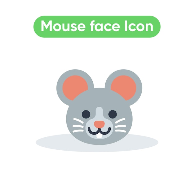 Vecteur souris visage animal vecteur emoji icône illustration