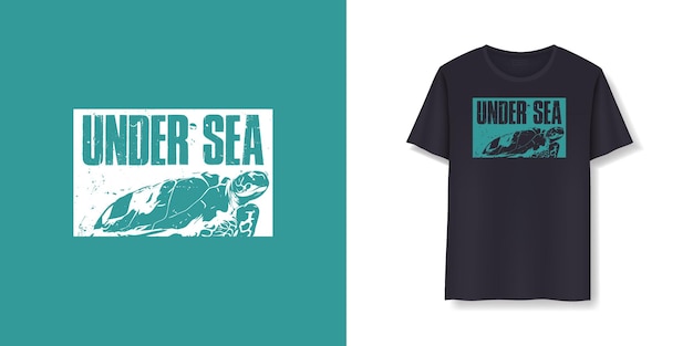 Vecteur sous la conception de tshirt de vecteur de concept de mer