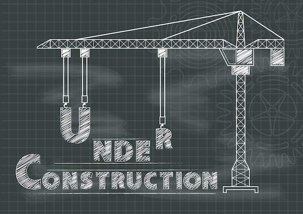 Sous le panneau de signe de construction
