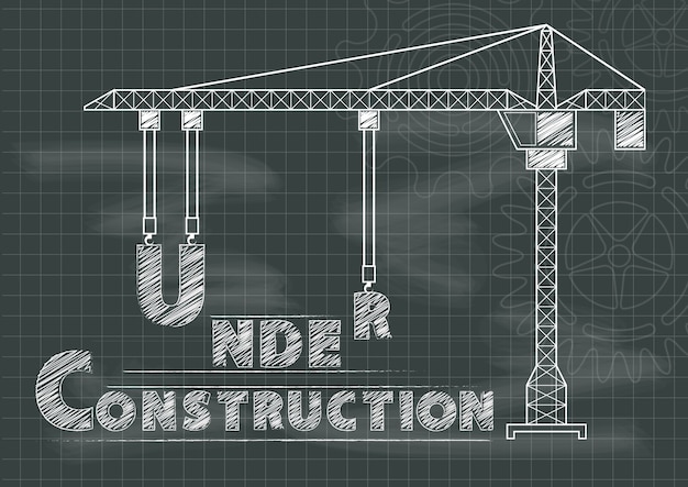 Vecteur sous le panneau de signe de construction