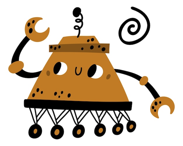 Space Rover Bot Robot D'exploration De La Planète Dans Un Style D'enfant Mignon