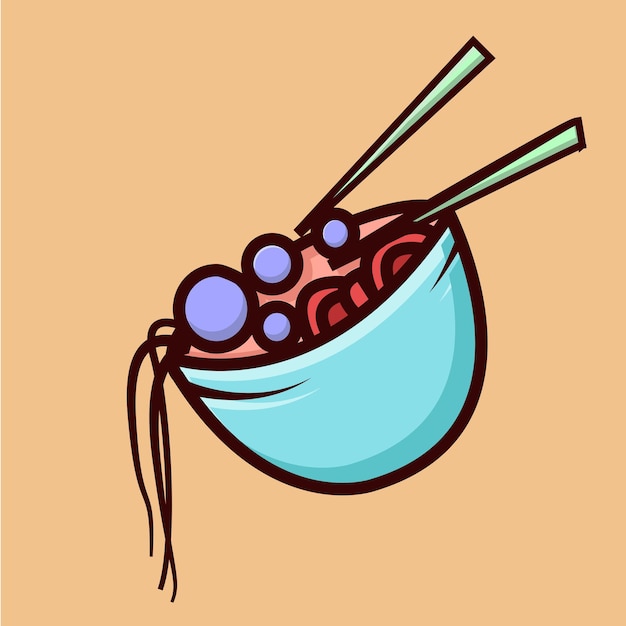 spaghetti logo illustration vectorielle premium