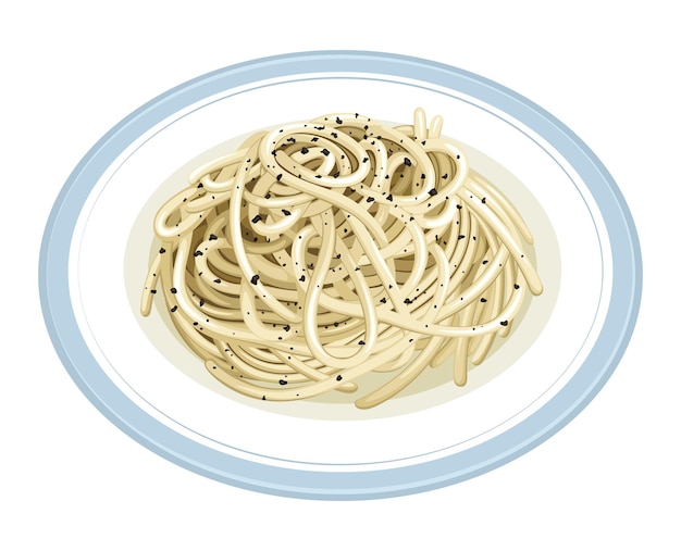 Vecteur spaghetti pâtes plat cuisine italienne illustration vectorielle