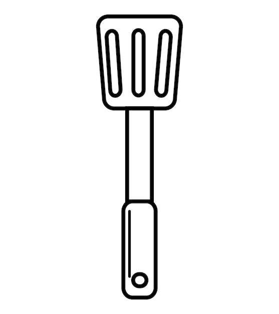 Spatule de contour vectoriel simple isolée sur blanc