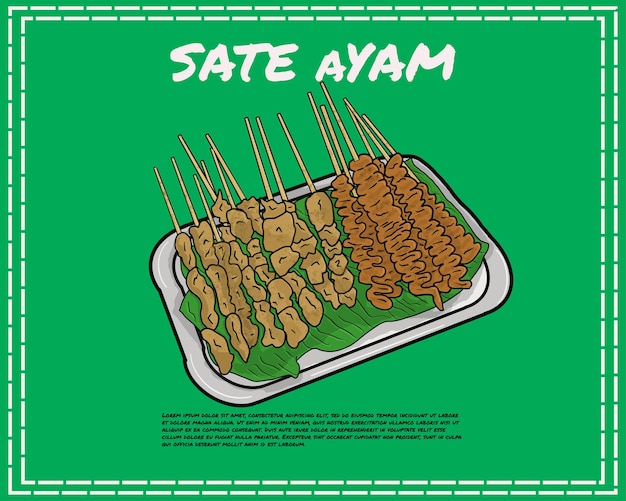 Spécialités maduraises et indonésiennes, dessin animé poulet satay