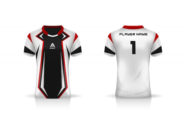 Spécification Soccer Sport, Modèle De Maillot De T-shirt Esports Gaming. Uniforme. Conception D'illustration