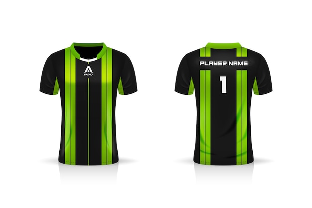 Spécifications Maquette De Sport De Football, Modèle De Maillot De T-shirt Esports Gaming. Maquette D'uniforme. Conception D'illustration Vectorielle