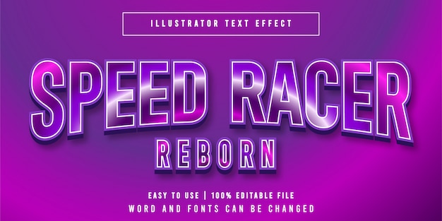 Speed Racer Reborn, concept d'effet de texte du titre du jeu modifiable