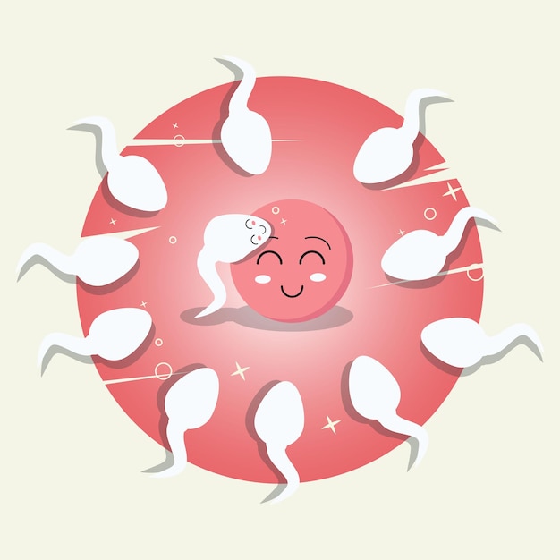 Vecteur le sperme imprègne une illustration vectorielle d'oeuf fertile