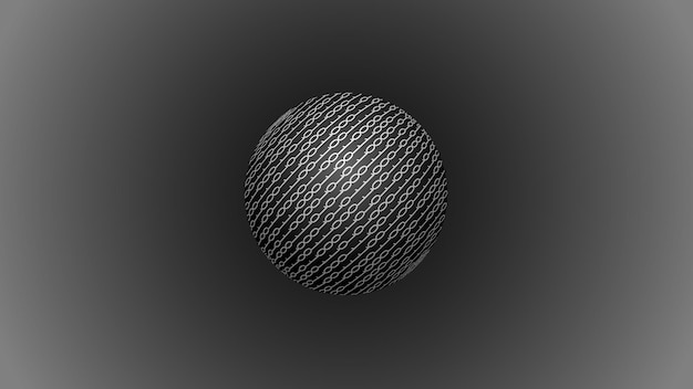 Une sphère avec un code binaire sur fond sombre