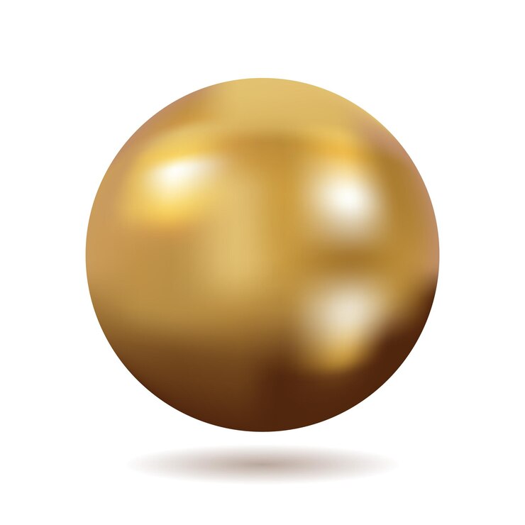 Vecteur sphère en forme d'or 3d figure métallique simple pour votre conception sur fond isolé illustration vectorielle