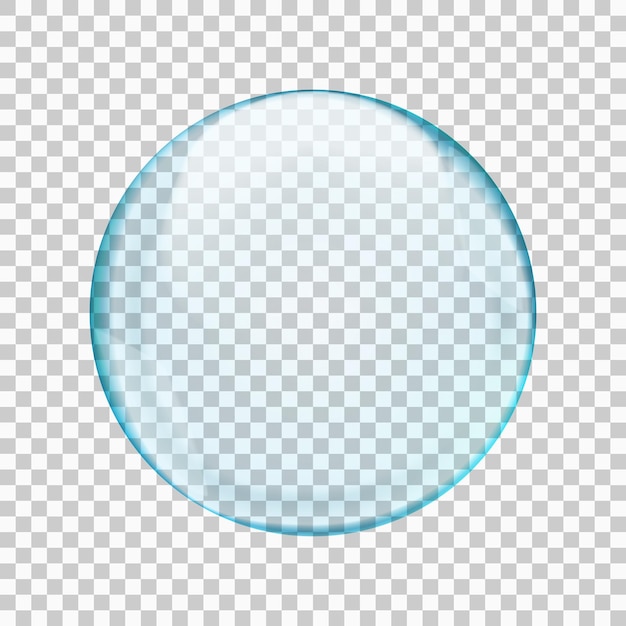 Sphère lumineuse bleue translucide avec éclats et transparence