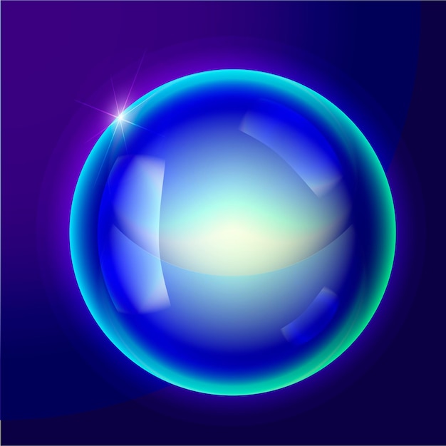 la sphère protège le futur bouclier 3d. Sphère de verre dans l'espace. Illustration vectorielle