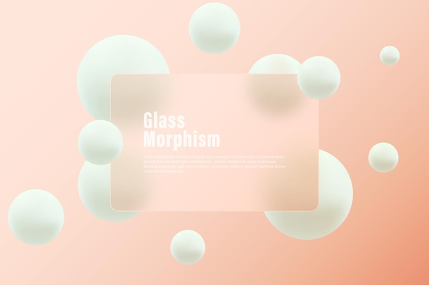 sphères sur un fond lumineux défocalisé Arrière-plan abstrait dans le style du morphisme de verre