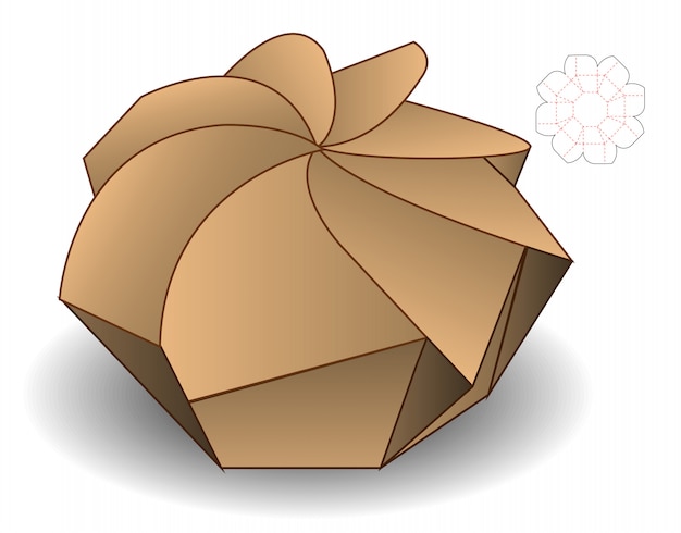 Spiral Box Packaging Die Cut Design Template