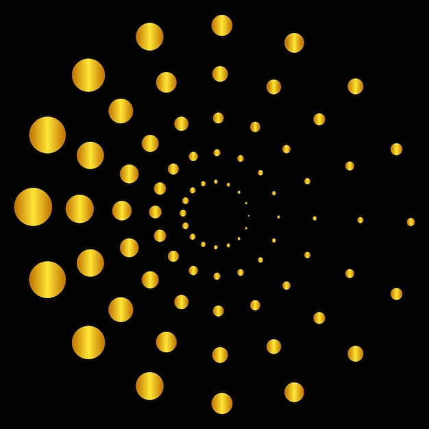 Vecteur une spirale noire et dorée