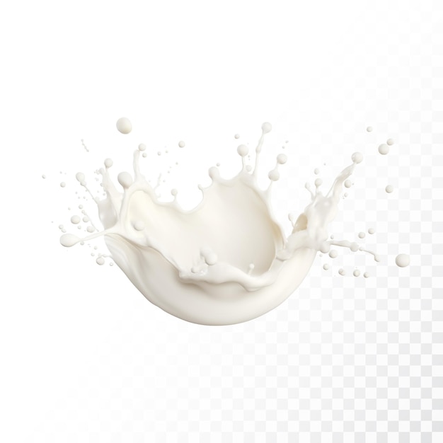 Splash de lait isolé sur un fond transparent Illustration vectorielle réaliste