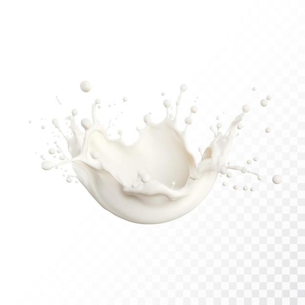 Vecteur splash de lait isolé sur un fond transparent illustration vectorielle réaliste