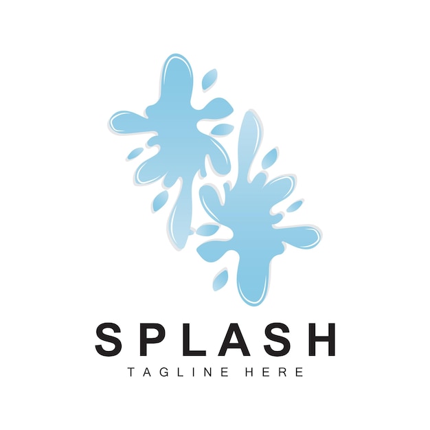 Splash Logo Eau Vague Icône Bulle Vecteur Eau Logo Art Modèle Illustration