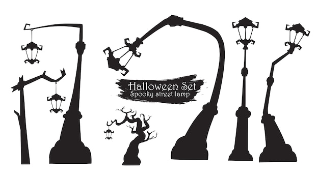 Spooky street lamp silhouette collection de Halloween