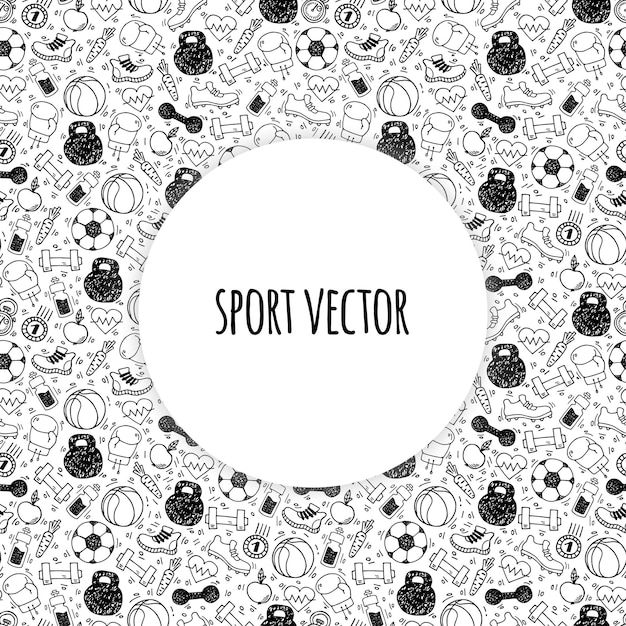 Sport Cadre Cercle Vecteur Blanc Et Noir Fond Sport