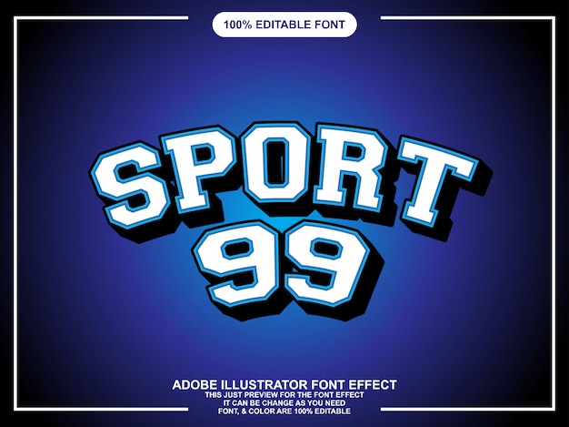 Sport Modifiable Effet De Texte De Style Graphique